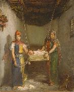 Theodore Chasseriau Scene in the Jewish Quarter of Constantine Sweden oil painting artist